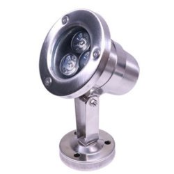 LED Light MODEL HUW823 Color Warm White 3W 12V DC Stainless Steel 304 Body with Tripod Jesta