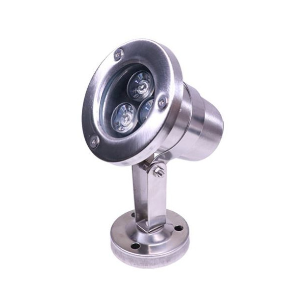 LED Light MODEL HUW823 Color Cool White 3W 12V DC Stainless Steel 304 Body with Tripod Jesta