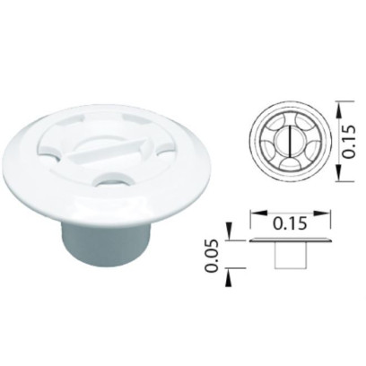 PSF‐05‐W Star Vacuum Connection 1.5 "& 2 " Colour White Pool&spa