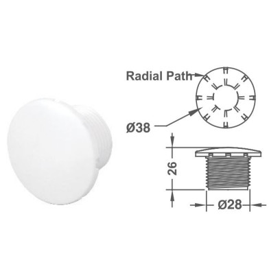 EM2209 Floor Bubbles Ф1 1/2" Face Radial Air Jet Flow Rate (L/min) 2.5 Connection 3/4 inch Emaux