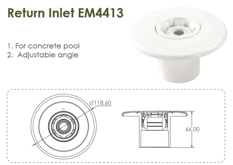 Emaux floor Inlet