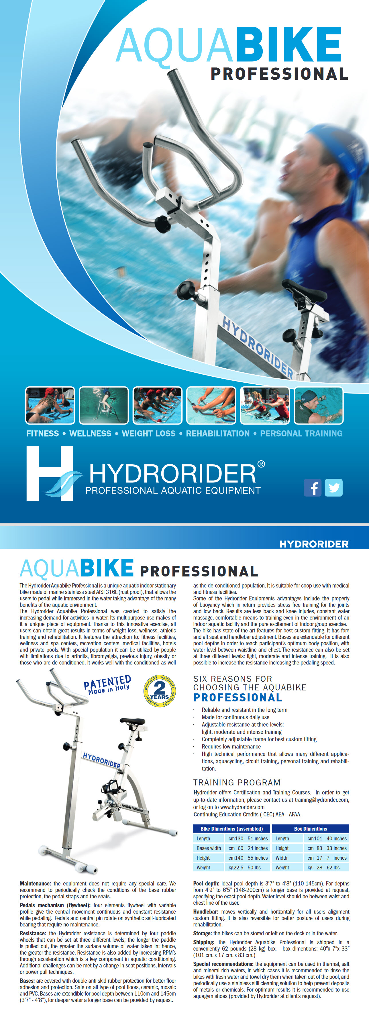 AquaBike Easy Line Made In Italy