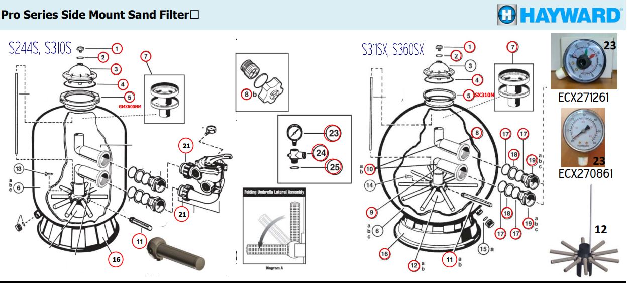 part hayward s244s s310s s311sx s360sx